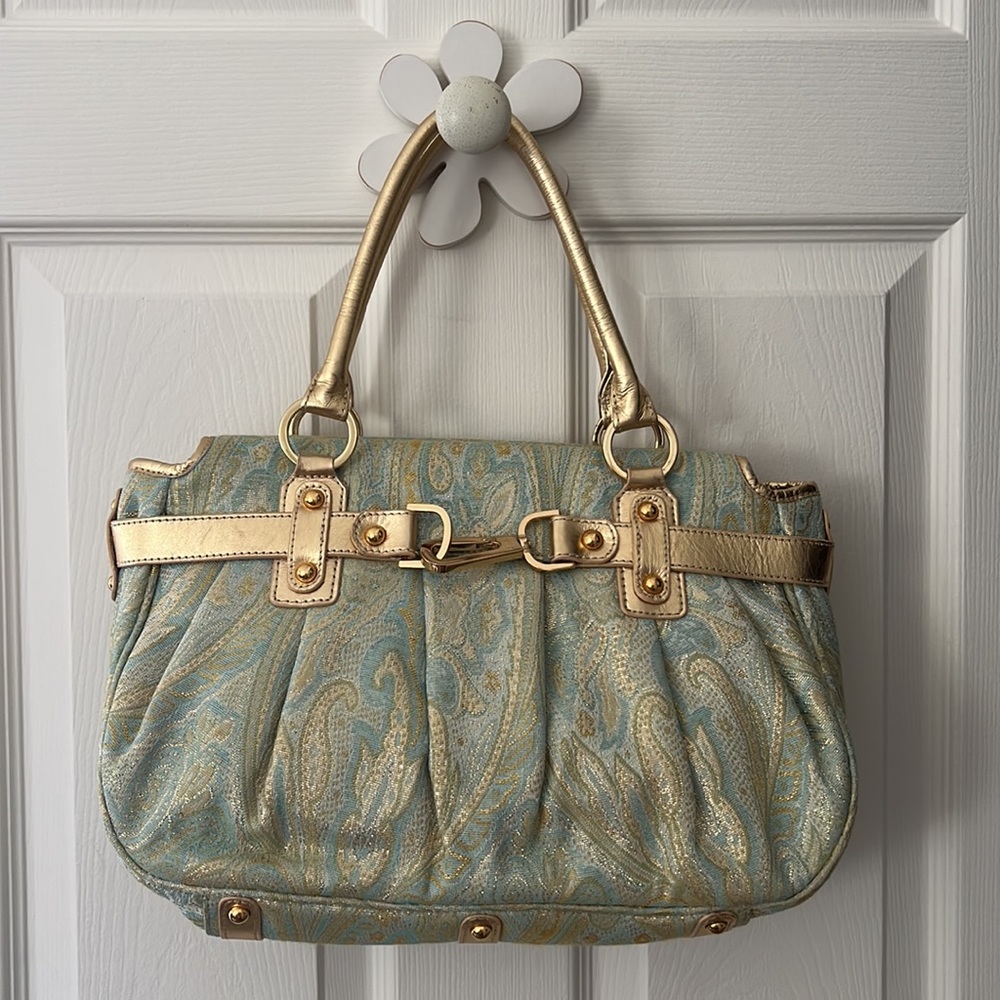 rafē gold and turqoise purse